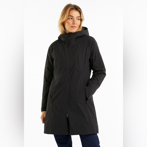 Arc'teryx Women's Charcoal Long Line Hooded WindStopper Jacket, M - Picture 1 of 13